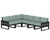 Trex Eastport 6-Piece Sectional - TXS785-2 - Frame in Charcoal Black with cusion in Glacier Spa color - TXS785-2-CB-GS