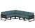 Trex Eastport 6-Piece Sectional - TXS785-2 - Frame in Charcoal Black with cusion in Ocean Teal color - TXS785-2-CB-OT