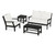 Trex Yacht Club 4-Piece Deep Seating Set - TXS479-2 - Frame in Charcoal Black with cusion in Natural Linen color - TXS479-2-CB-NL