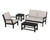 Trex Yacht Club 4-Piece Deep Seating Set - TXS479-2 - Frame in Charcoal Black with cusion in Dune Burlap color - TXS479-2-CB-DB