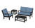 Trex Yacht Club 4-Piece Deep Seating Set - TXS479-2 - Frame in Charcoal Black with cusion in Sky Blue color - TXS479-2-CB-SB-1