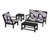 Trex Yacht Club 4-Piece Deep Seating Set - TXS479-2 - Frame in Charcoal Black with cusion in Leaf Navy color - TXS479-2-CB-LN