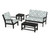 Trex Yacht Club 4-Piece Deep Seating Set - TXS479-2 - Frame in Charcoal Black with cusion in Trellis Glacier Spa color - TXS479-2-CB-TGS