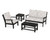 Trex Yacht Club 4-Piece Deep Seating Set - TXS479-2 - Frame in Charcoal Black with cusion in Trellis Dune Burlap color - TXS479-2-CB-TDB