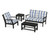 Trex Yacht Club 4-Piece Deep Seating Set - TXS479-2 - Frame in Charcoal Black with cusion in Buffalo Plaid Sky Blue color - TXS479-2-CB-BPSB