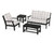 Trex Yacht Club 4-Piece Deep Seating Set - TXS479-2 - Frame in Charcoal Black with cusion in Buffalo Plaid Dune Burlap color - TXS479-2-CB-BPDB