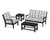 Trex Yacht Club 4-Piece Deep Seating Set - TXS479-2 - Frame in Charcoal Black with cusion in Buffalo Plaid Grey Mist color - TXS479-2-CB-BPGM