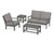 Trex Yacht Club 4-Piece Deep Seating Set - TXS479-2 - Frame in Stepping Stone with cusion in Grey Mist color - TXS479-2-SS-GM