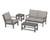 Trex Yacht Club 4-Piece Deep Seating Set - TXS479-2 - Frame in Stepping Stone with cusion in Weathered Tweed color - TXS479-2-SS-WT