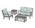 Trex Yacht Club 4-Piece Deep Seating Set - TXS479-2 - Frame in Stepping Stone with cusion in Leaf Glacier Spa color - TXS479-2-SS-LGS