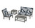 Trex Yacht Club 4-Piece Deep Seating Set - TXS479-2 - Frame in Stepping Stone with cusion in Leaf Marine Indigo color - TXS479-2-SS-LMI