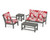 Trex Yacht Club 4-Piece Deep Seating Set - TXS479-2 - Frame in Stepping Stone with cusion in Leaf Crimson color - TXS479-2-SS-LC