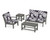 Trex Yacht Club 4-Piece Deep Seating Set - TXS479-2 - Frame in Stepping Stone with cusion in Leaf Navy color - TXS479-2-SS-LN
