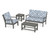 Trex Yacht Club 4-Piece Deep Seating Set - TXS479-2 - Frame in Stepping Stone with cusion in Trellis Sky Blue color - TXS479-2-SS-TSB
