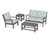 Trex Yacht Club 4-Piece Deep Seating Set - TXS479-2 - Frame in Stepping Stone with cusion in Trellis Glacier Spa color - TXS479-2-SS-TGS