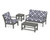 Trex Yacht Club 4-Piece Deep Seating Set - TXS479-2 - Frame in Stepping Stone with cusion in Trellis Navy color - TXS479-2-SS-TN