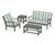 Trex Yacht Club 4-Piece Deep Seating Set - TXS479-2 - Frame in Stepping Stone with cusion in Buffalo Plaid Glacier Spa color - TXS479-2-SS-BPGS