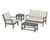Trex Yacht Club 4-Piece Deep Seating Set - TXS479-2 - Frame in Stepping Stone with cusion in Buffalo Plaid Dune Burlap color - TXS479-2-SS-BPDB