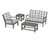 Trex Yacht Club 4-Piece Deep Seating Set - TXS479-2 - Frame in Stepping Stone with cusion in Buffalo Plaid Grey Mist color - TXS479-2-SS-BPGM