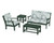 Trex Yacht Club 4-Piece Deep Seating Set - TXS479-2 - Frame in Rainforest Canopy with cusion in Leaf Glacier Spa color - TXS479-2-RC-LGS