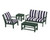 Trex Yacht Club 4-Piece Deep Seating Set - TXS479-2 - Frame in Rainforest Canopy with cusion in Cabana Stripe Navy color - TXS479-2-RC-CSN