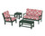 Trex Yacht Club 4-Piece Deep Seating Set - TXS479-2 - Frame in Rainforest Canopy with cusion in Trellis Crimson color - TXS479-2-RC-TC