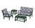 Trex Yacht Club 4-Piece Deep Seating Set - TXS479-2 - Frame in Rainforest Canopy with cusion in Trellis Navy color - TXS479-2-RC-TN