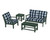 Trex Yacht Club 4-Piece Deep Seating Set - TXS479-2 - Frame in Rainforest Canopy with cusion in Buffalo Plaid Marine Indigo color - TXS479-2-RC-BPMI