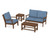 Trex Yacht Club 4-Piece Deep Seating Set - TXS479-2 - Frame in Tree House with cusion in Sky Blue color - TXS479-2-TH-SB-1