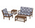 Trex Yacht Club 4-Piece Deep Seating Set - TXS479-2 - Frame in Tree House with cusion in Trellis Navy color - TXS479-2-TH-TN