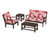 Trex Yacht Club 4-Piece Deep Seating Set - TXS479-2 - Frame in Vintage Lantern with cusion in Leaf Crimson color - TXS479-2-VL-LC