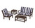 Trex Yacht Club 4-Piece Deep Seating Set - TXS479-2 - Frame in Vintage Lantern with cusion in Cabana Stripe Navy color - TXS479-2-VL-CSN