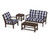 Trex Yacht Club 4-Piece Deep Seating Set - TXS479-2 - Frame in Vintage Lantern with cusion in Buffalo Plaid Navy color - TXS479-2-VL-BPN