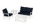 Trex Yacht Club 4-Piece Deep Seating Set - TXS479-2 - Frame in Classic White with cusion in Marine Indigo color - TXS479-2-CW-MI