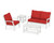 Trex Yacht Club 4-Piece Deep Seating Set - TXS479-2 - Frame in Classic White with cusion in Crimson Linen color - TXS479-2-CW-CL