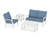 Trex Yacht Club 4-Piece Deep Seating Set - TXS479-2 - Frame in Classic White with cusion in Sky Blue color - TXS479-2-CW-SB-1