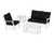 Trex Yacht Club 4-Piece Deep Seating Set - TXS479-2 - Frame in Classic White with cusion in Midnight Linen color - TXS479-2-CW-ML