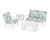 Trex Yacht Club 4-Piece Deep Seating Set - TXS479-2 - Frame in Classic White with cusion in Leaf Glacier Spa color - TXS479-2-CW-LGS