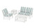 Trex Yacht Club 4-Piece Deep Seating Set - TXS479-2 - Frame in Classic White with cusion in Cabana Stripe Glacier Spa color - TXS479-2-CW-CSGS