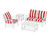 Trex Yacht Club 4-Piece Deep Seating Set - TXS479-2 - Frame in Classic White with cusion in Cabana Stripe Crimson color - TXS479-2-CW-CSC