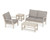 Trex Yacht Club 4-Piece Deep Seating Set - TXS479-2 - Frame in Sand Castle with cusion in Weathered Tweed color - TXS479-2-SC-WT