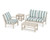 Trex Yacht Club 4-Piece Deep Seating Set - TXS479-2 - Frame in Sand Castle with cusion in Cabana Stripe Glacier Spa color - TXS479-2-SC-CSGS