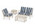 Trex Yacht Club 4-Piece Deep Seating Set - TXS479-2 - Frame in Sand Castle with cusion in Cabana Stripe Marine Indigo color - TXS479-2-SC-CSMI