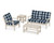 Trex Yacht Club 4-Piece Deep Seating Set - TXS479-2 - Frame in Sand Castle with cusion in Buffalo Plaid Marine Indigo color - TXS479-2-SC-BPMI