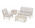 Trex Yacht Club 4-Piece Deep Seating Set - TXS479-2 - Frame in Sand Castle with cusion in Buffalo Plaid Dune Burlap color - TXS479-2-SC-BPDB