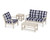 Trex Yacht Club 4-Piece Deep Seating Set - TXS479-2 - Frame in Sand Castle with cusion in Buffalo Plaid Navy color - TXS479-2-SC-BPN