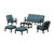 Trex Cape Cod 6-Piece Lounge Sofa Set - TXS2152-2 - Frame in Charcoal Black with cusion in Ocean Teal color - TXS2152-2-CB-OT