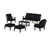 Trex Cape Cod 6-Piece Lounge Sofa Set - TXS2152-2 - Frame in Charcoal Black with cusion in Midnight Linen color - TXS2152-2-CB-ML