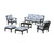 Trex Cape Cod 6-Piece Lounge Sofa Set - TXS2152-2 - Frame in Charcoal Black with cusion in Leaf Sky Blue color - TXS2152-2-CB-LSB