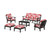 Trex Cape Cod 6-Piece Lounge Sofa Set - TXS2152-2 - Frame in Charcoal Black with cusion in Leaf Crimson color - TXS2152-2-CB-LC